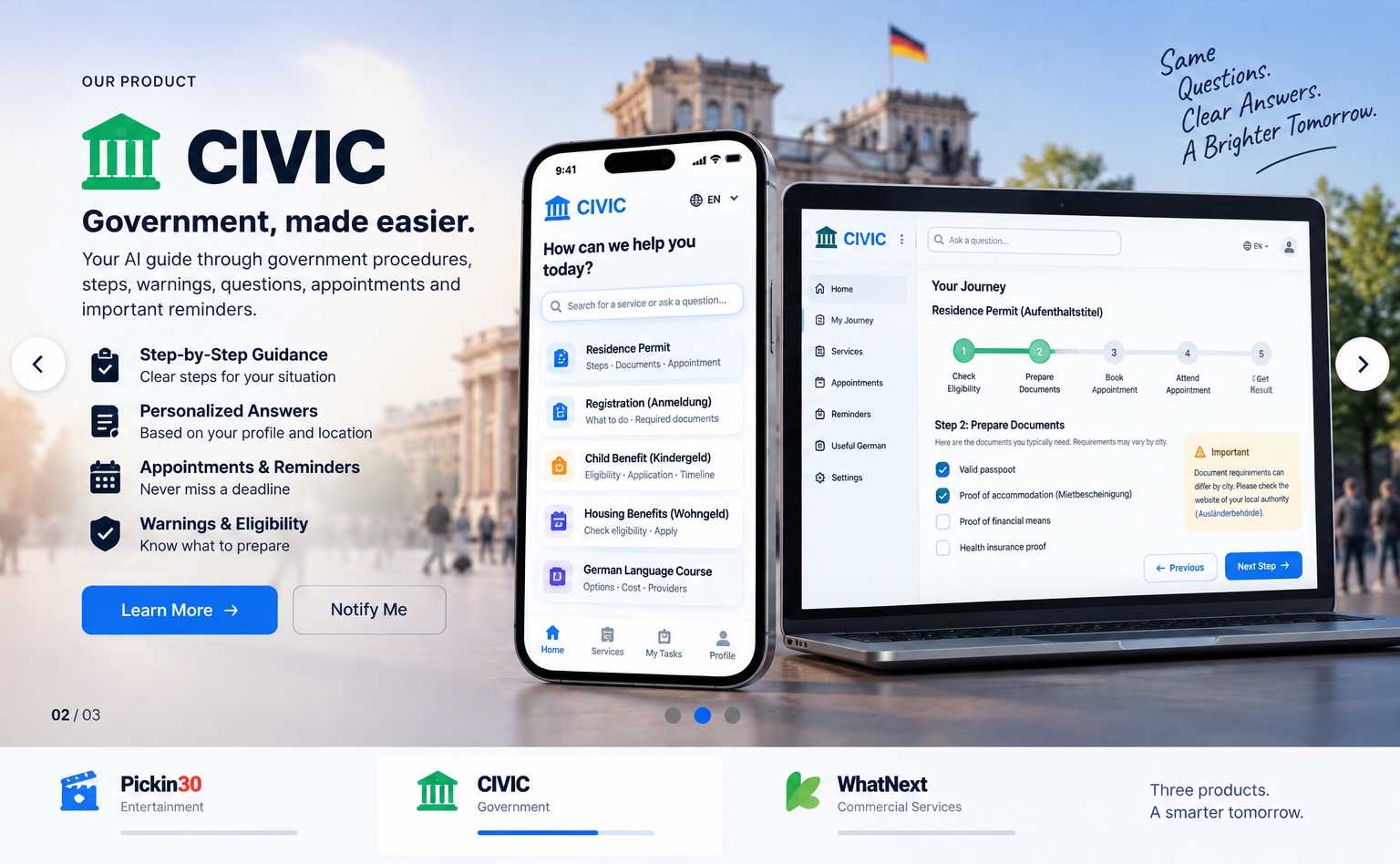 CIVIC government journey preview